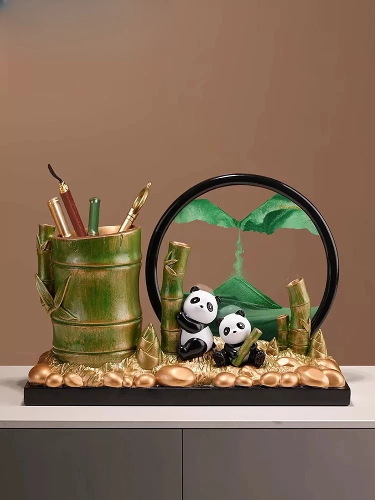 New Chinese quicksand painting ornaments are rising steadily, pen holder decoration, office table housewarming, graduation gift