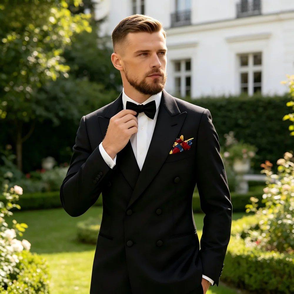 

Мужской костюм-двойка очень большого размера для свадьбы, торжественных мероприятий, танцев, деловых встреч, смокинг, пиджак, брюки, комплект для мужчин