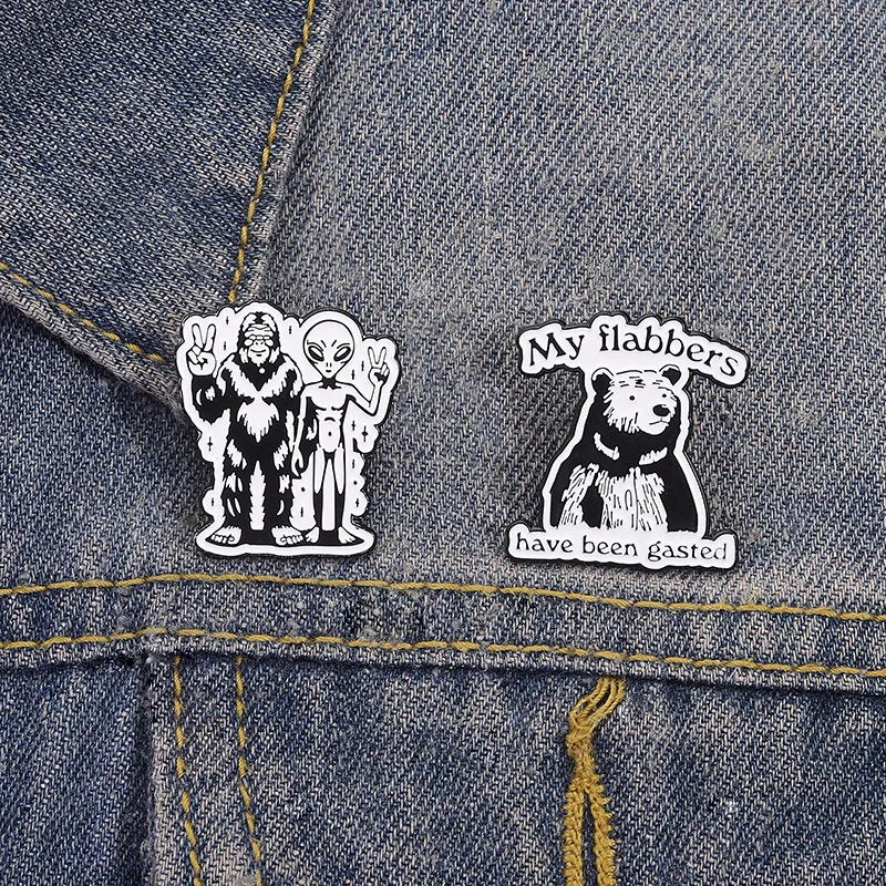 Enamel Pins Creative Cartoon Alien English Quotes Brooch Badge Clothing Backpack Accessories Badges for Clothes Backpack Badge