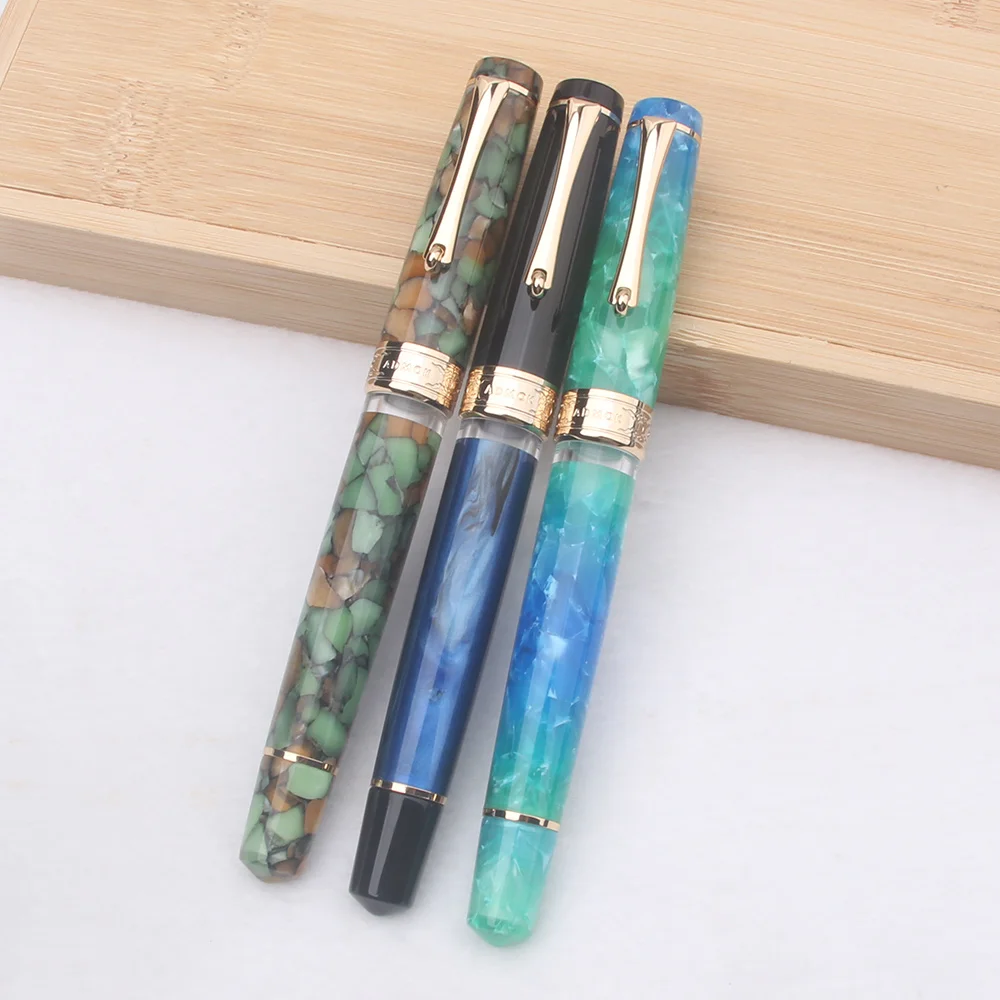 

Admok 757 P20 перьевая ручка с поршневым наполнением Bock Schmidt EF/F/M перо акриловое красивое узоры офисные школьные принадлежности канцелярские принадлежности