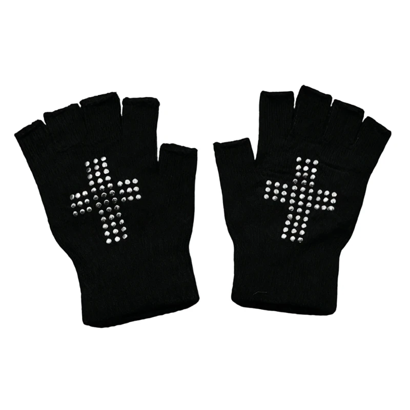 Fingerless Gloves Autumn Embellished Knit Pattern Cozy Acrylic Fabric Unisex Sizing