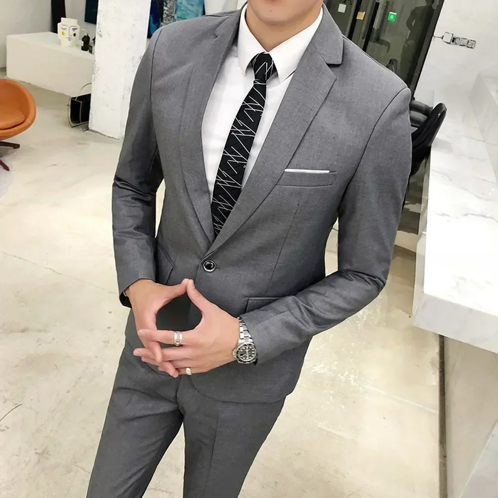 Blazers Pants Vest 3 Pieces Sets / Fashion Men\'s Casual Boutique Business Wedding Groomsmen Suit Jacket Coat Trousers Waistcoat