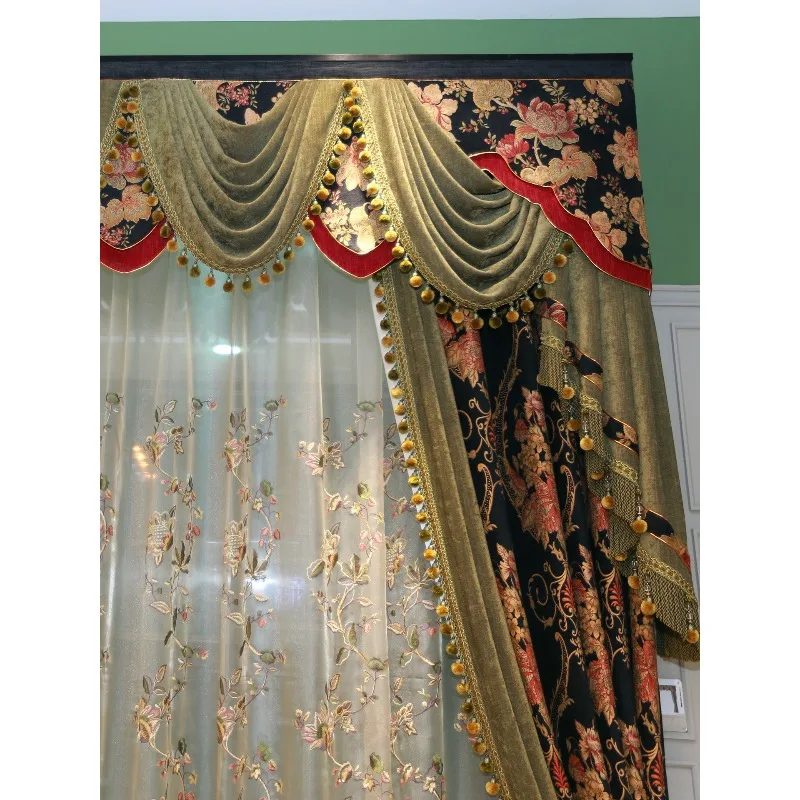 European curtains living room luxury atmosphere American bedroom window slow curtain head retro French blackout villa premium co