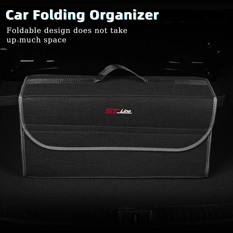 Car Trunk Storage Box Organizer Foldable Stowing Tidying Container Bag For Ford ST Line Performance Focus Mk2 Mk3 Fiesta Ranger