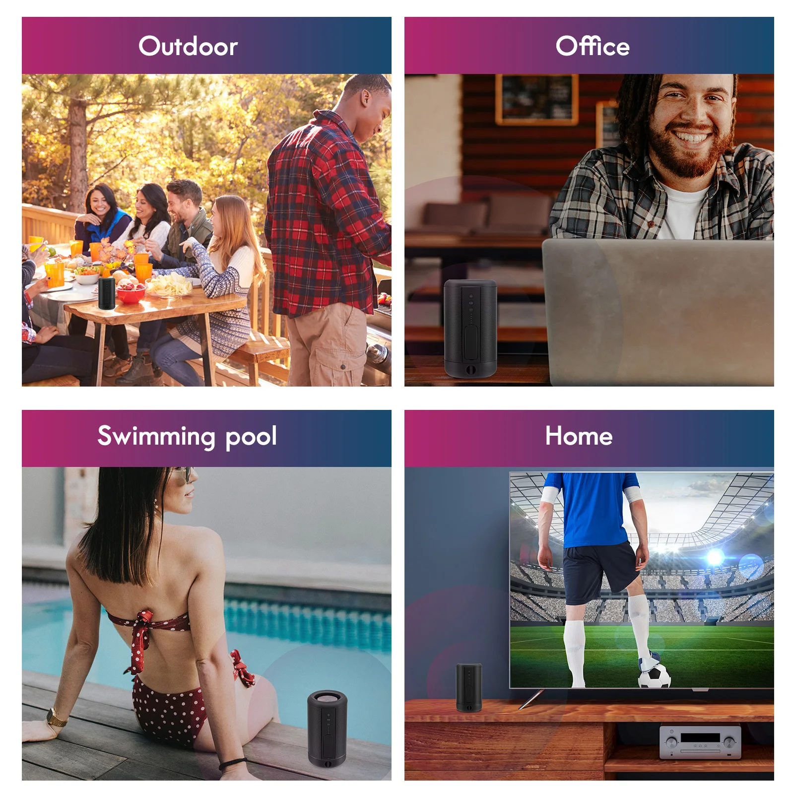 

Wireless Speaker Premium Quality Sound Box Portable Desktop Subwoofer Loudspeaker Box Home Office Outdoor USB Charging