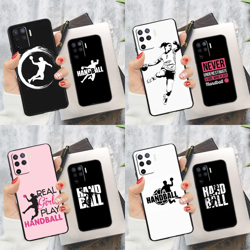 

Чехол для телефона Handball Sport для Oppo A74 A53 A54 A94 A15 A16 A17 A52 A72 A76 A96 A57S A58 A78 A98 Задняя крышка