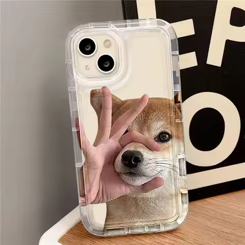 Cute Dog Clear Case For Samsung Galaxy A55 A54 A53 A33 A52S 5G A13 A34 A22 A32 A51 S24 S23 Ultra S22 S21 Plus S20 FE Soft Cover