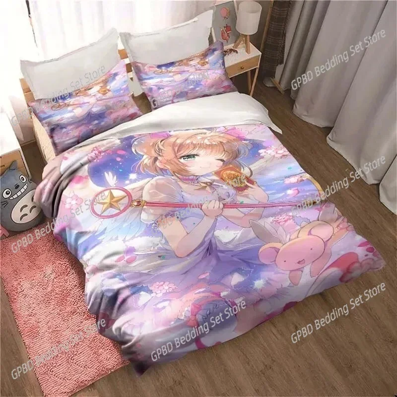 Anime Cardcaptor Sakura Bedding Set Single Twin Double Queen King Cal King Size Bed Linen Set
