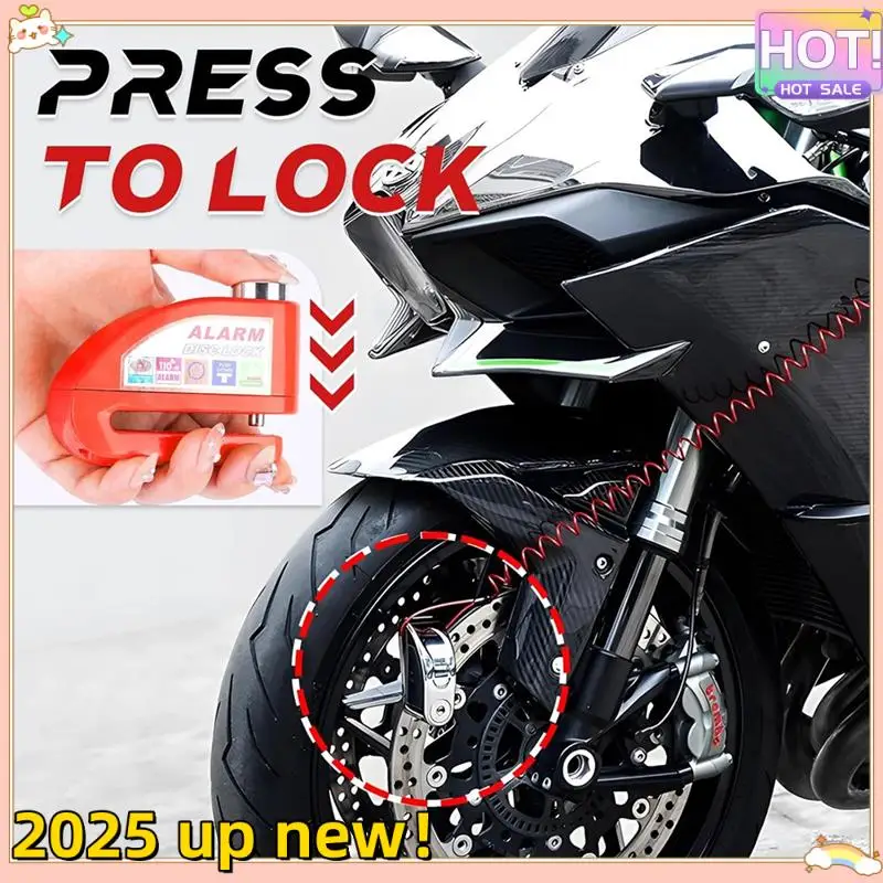 

Superior-Motorbike Alarm Disc Brake Lock,Motorcycle Disc Lock With Reminder Cable And Carry Pouch For Bike, Moped, Motocross