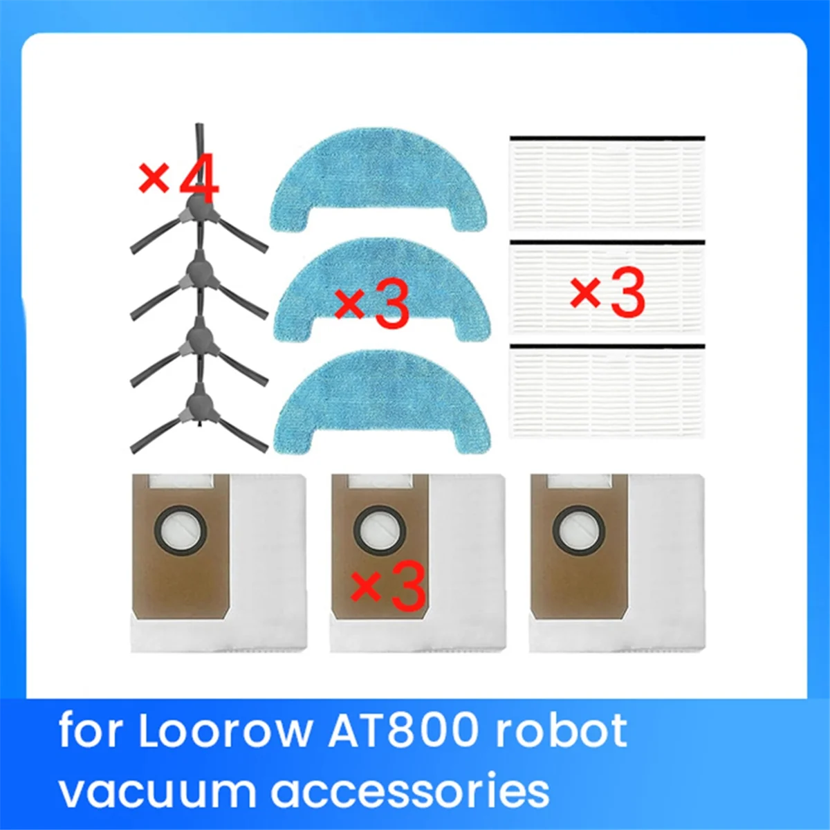 A76Z 13 Pcs Ultra Accessories for Loorow AT800 Sweeper Accessories