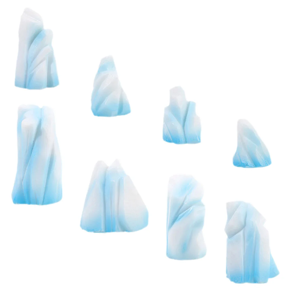 

8 Pcs Iceberg Micro Landscape Miniature Floeberg Decor Models Statue Figurine Resin Tiny