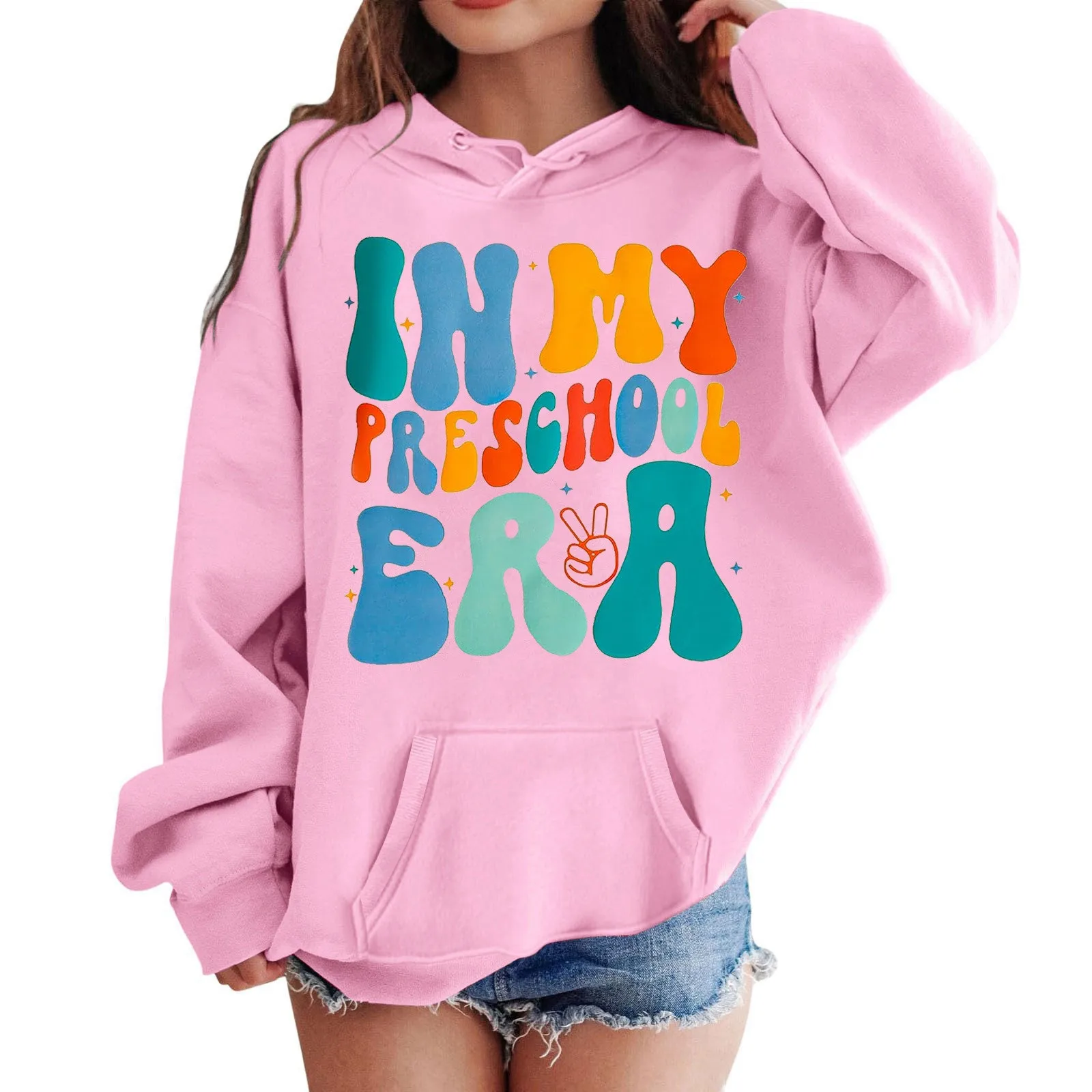 

Kids Girls Sports Sweatshirts Boy Girl First Day Of School Casual Hoodie Pullover Loose Oversized Hooded Sweatshirts Teen Hoodie