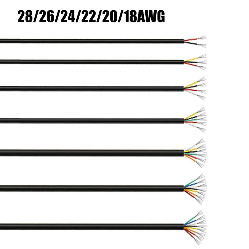 

Sheathed Wire Cable 2 3 4 5 6 7 8Core Electric Wire 28 26 24 22 20 18 AWG Electronic Audio Wire For Automotive Speaker LED Light