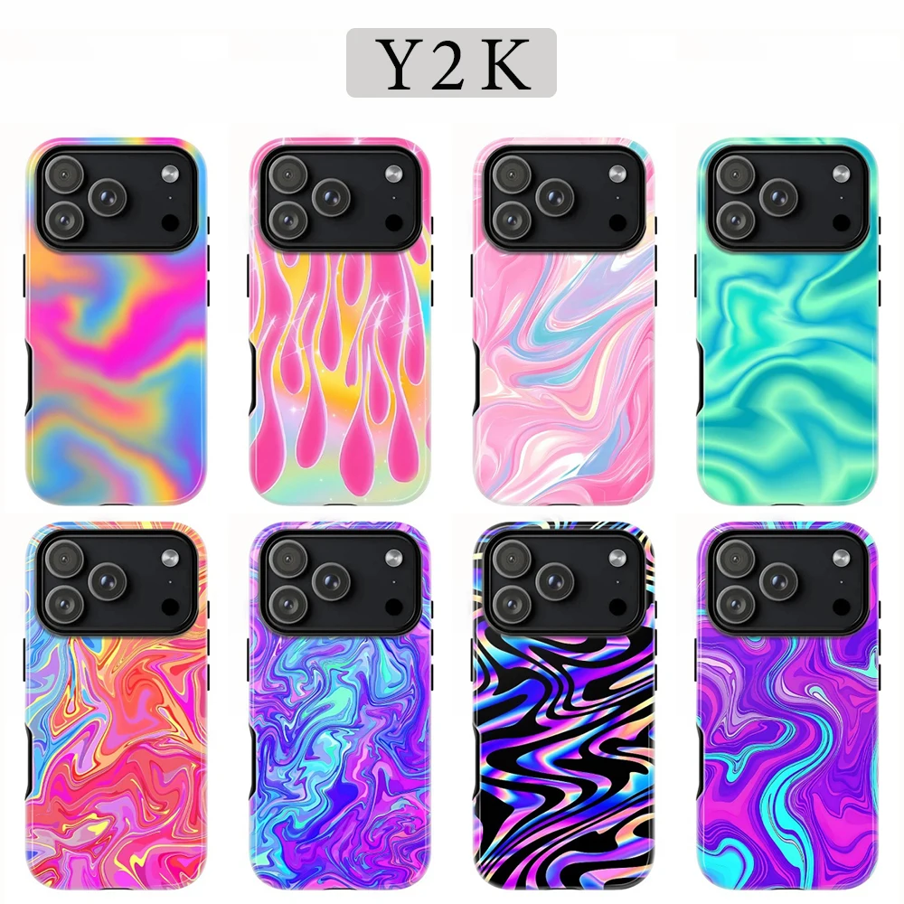 Pastel Liquid Swirl Phone Case for Samsung Galaxy S20 S23 S24 S25 S26 FE Plus Ultra Edge 4G 5G Luxury Double-layer Back Cover