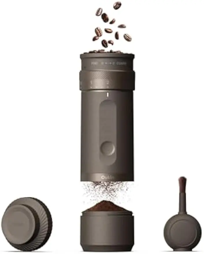 

Портативная электрическая кофемолка с регулируемыми настройками, быстрой зарядкой аккумулятора, автоматической остановкой и защитой от засорения