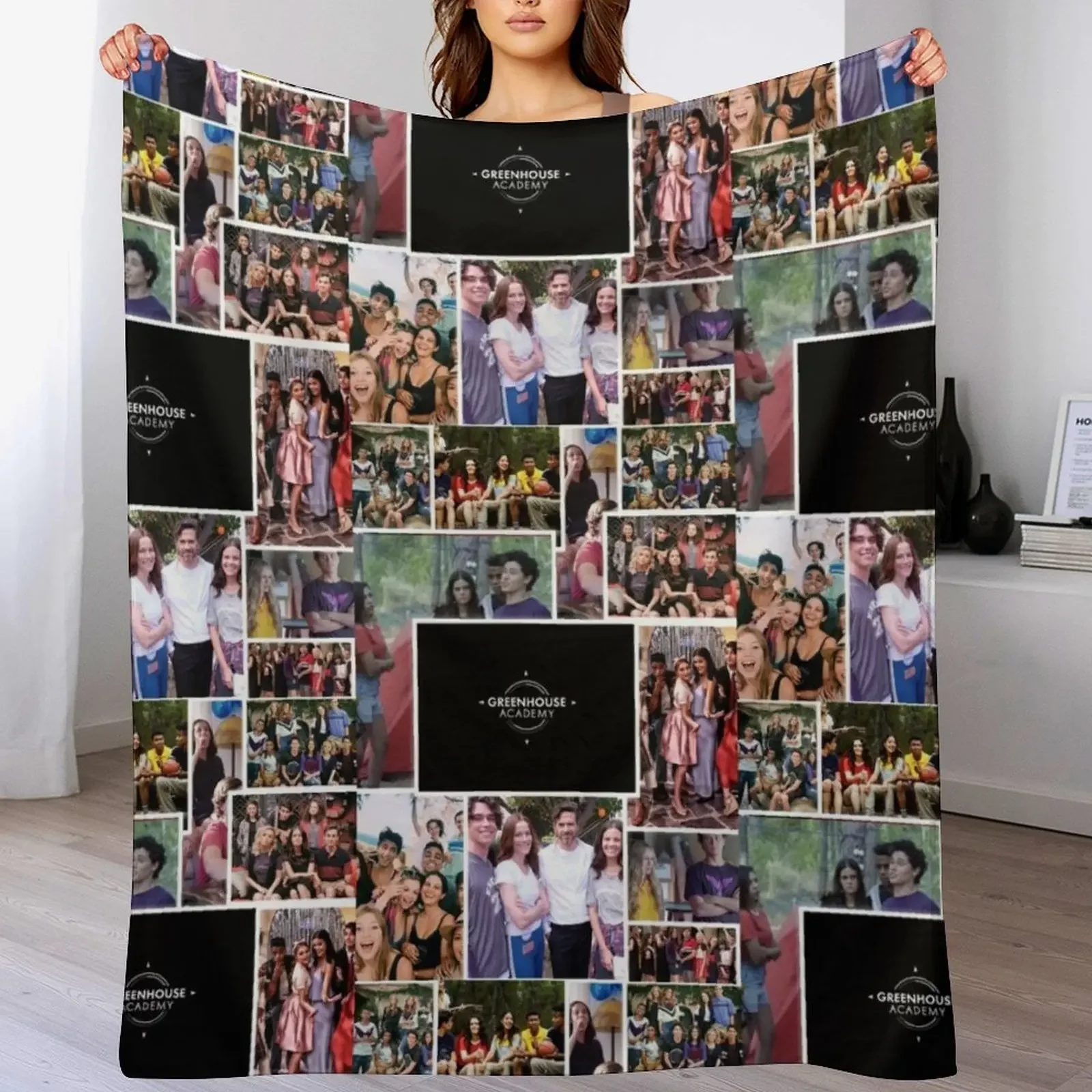 Greenhouse Academy Collage Throw Blanket Reusable Durable Soft Blanket for All Seasons