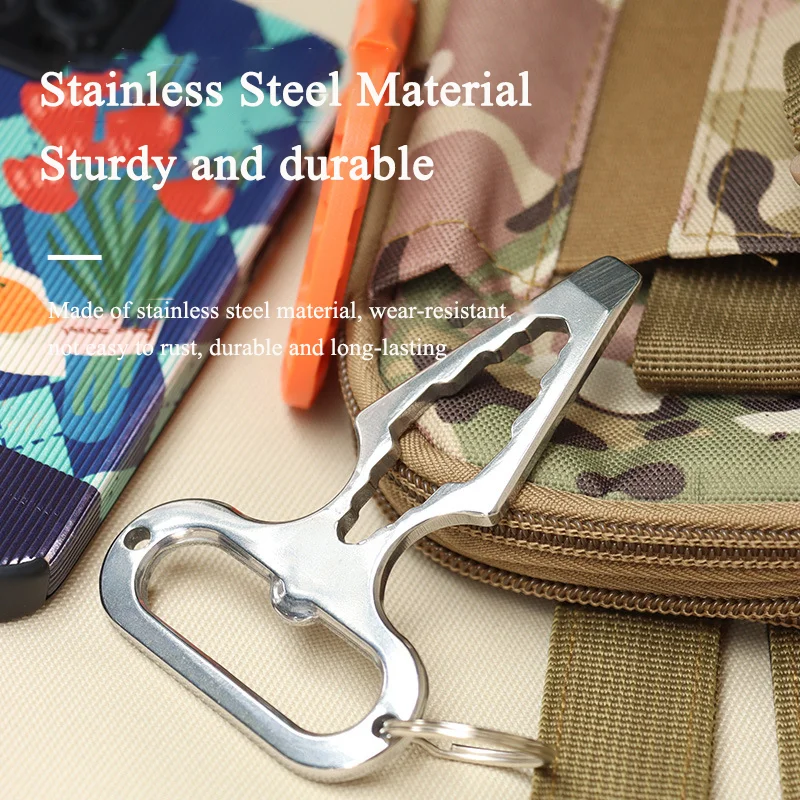 Self Defense Weapons Outdoor EDC Survival Tool Personal Defence Keychian Stinger Bottle Opener Combination Wrench for Men Women