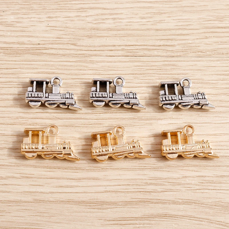 10 sztuk 19x11mm śliczne aluminiowe pociągi Charms wisiorki do tworzenia biżuterii DIY kolczyki naszyjniki bransoletki rękodzieło akcesoria