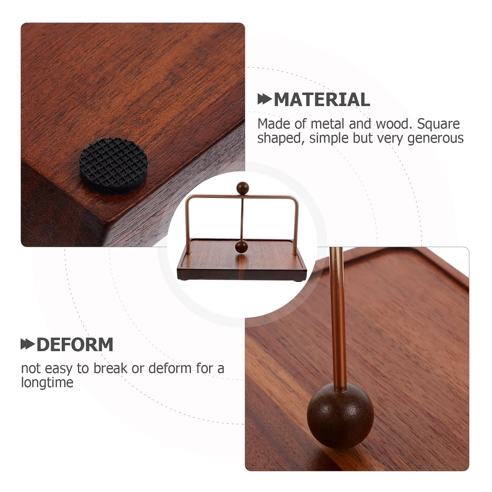 

Square Wood Iron Napkin Holder Vintage Style Paper Tissue Organizer Table Napkin Dispenser for Kitchen Dining Paper Towel Holder