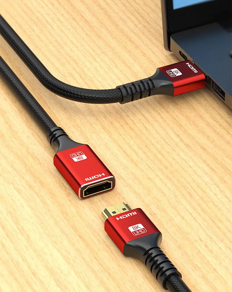 8K HDMI Exension Cable HDMI 2.1 Extension Cord HDMI 2.1 Male to HDMI 2.1 female Cable adapter HDMI 2.1 Extender Cable 4K 120Hz