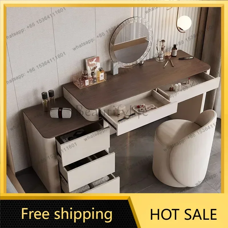 LDLuxury Mirror Dressing Table Mirror White Side Drawers Dressing Table Storage Makeup Coiffeuse  Furniture for Bedroom