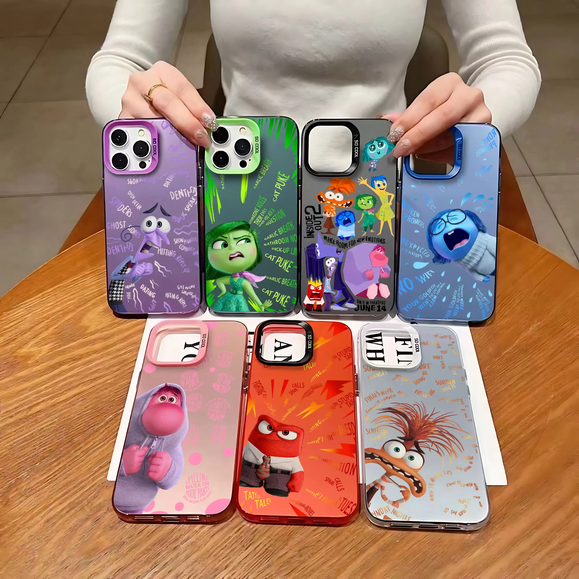 Nowe etui na telefon Disneys Movie Inside Out 2 do iPhone 16 15 14 13 12 11 Pro Max X XR XSMAX 8 7 Plus Candy Matte Shockproof Back