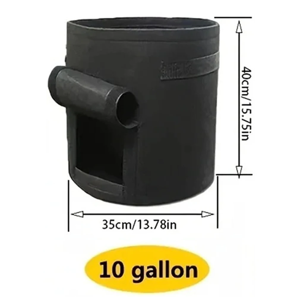 6PCS  Round Dark Green Potato Planting Bag Breathable Horticultural Seedling Plant Buckets Vegetable Meizhi Bags for Garden