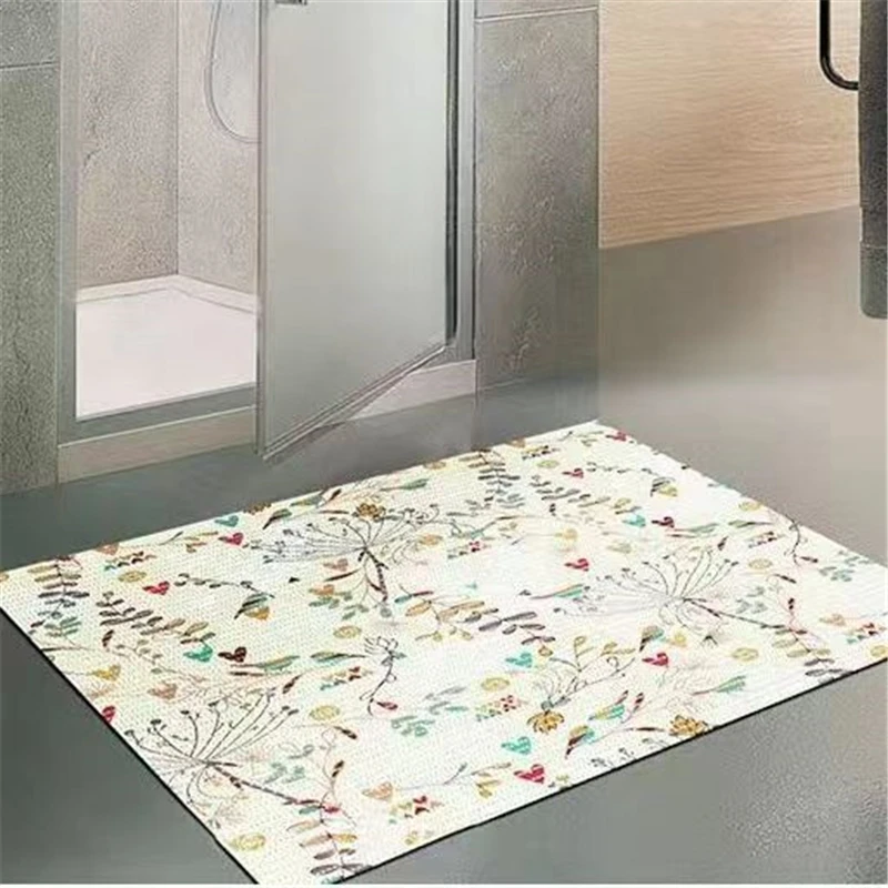 Bathroom Non-Slip Mat PVC Thickened Foam Floor Mat Multifunctional Hollow Carpet Bedroom Balcony Living Room DIY Mat