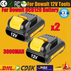 디월트용 리튬 배터리, 디월트 DCB127, DCB121, DCB119, DCR020-GB 전동 공구 배터리, 12V, DCB120, 2 개