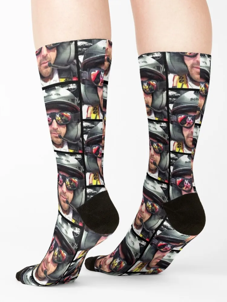 fernando alonso art Socks kawaii hiking kids football Socks Ladies Men's