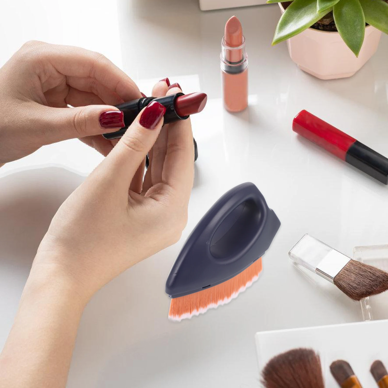 Flat Top Foundation Brush Concealer Vormige Make-up Applicator Gezichtsborstel Voor Vloeibaar Blush Poeder Klein Draagbaar Hulpmiddel Voor