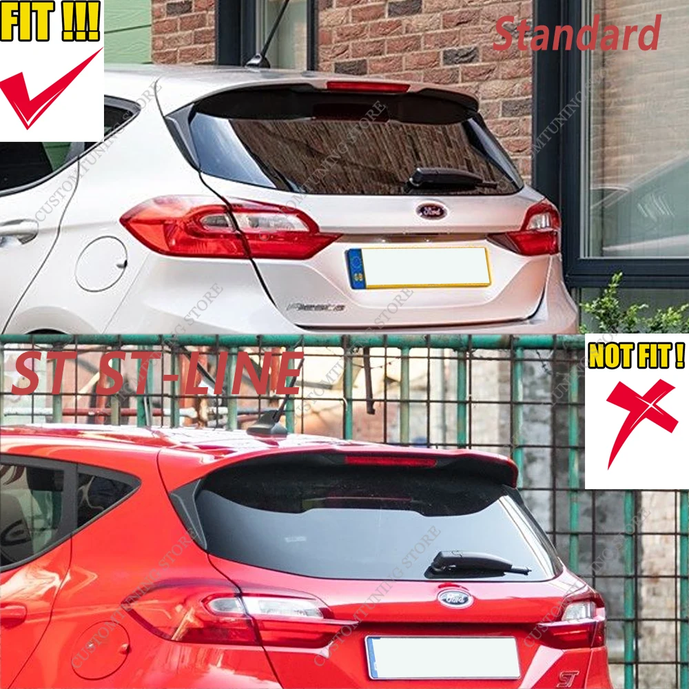 Maxton Style Gloss Black Rear Spoiler Wing For Ford Fiesta MK8 1.1 1.5 s/s 2018-2024 Standard Rear Spoiler Bodykits Tuning