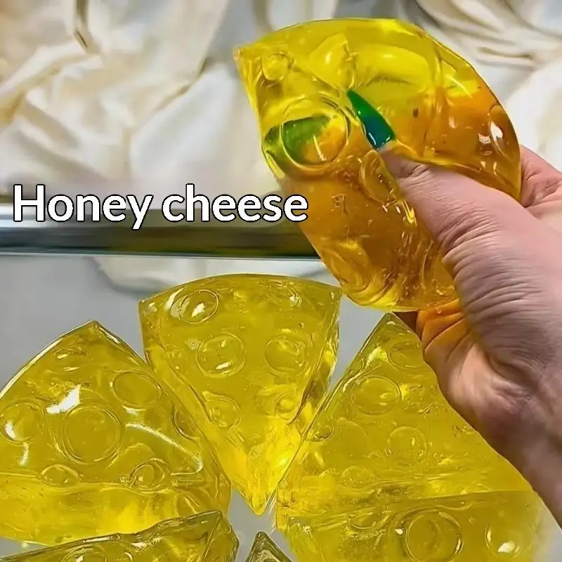 Honey Cheese  Stress Relief Toy Silky Texture Slow Rising Soft Squeeze Fidget Toy for Teens Daily Anxiety Relief