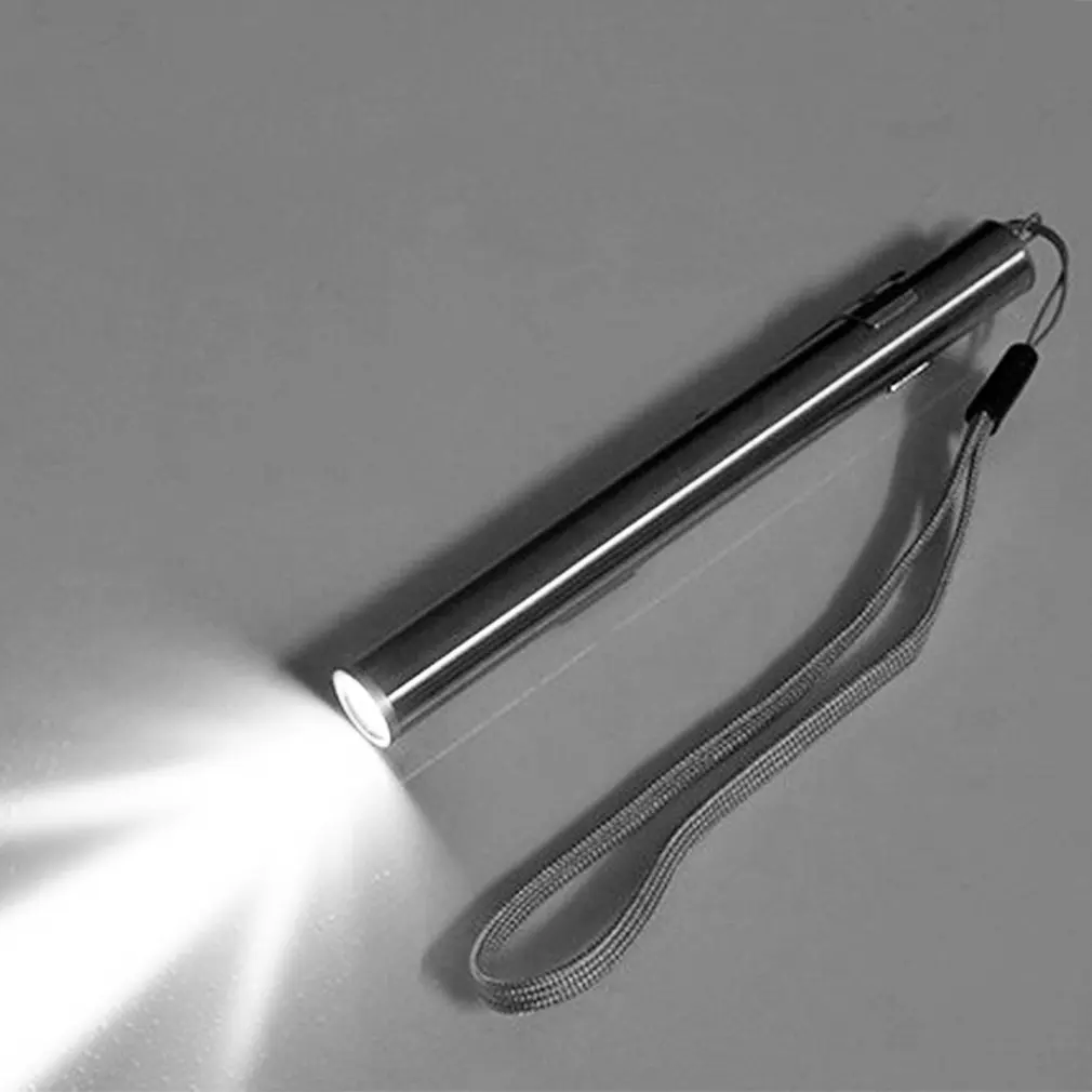 Senter Mini isi daya ulang USB, lampu pena praktis medis profesional portabel hemat energi, senter Mini dengan klip baja tahan karat, Senter LED