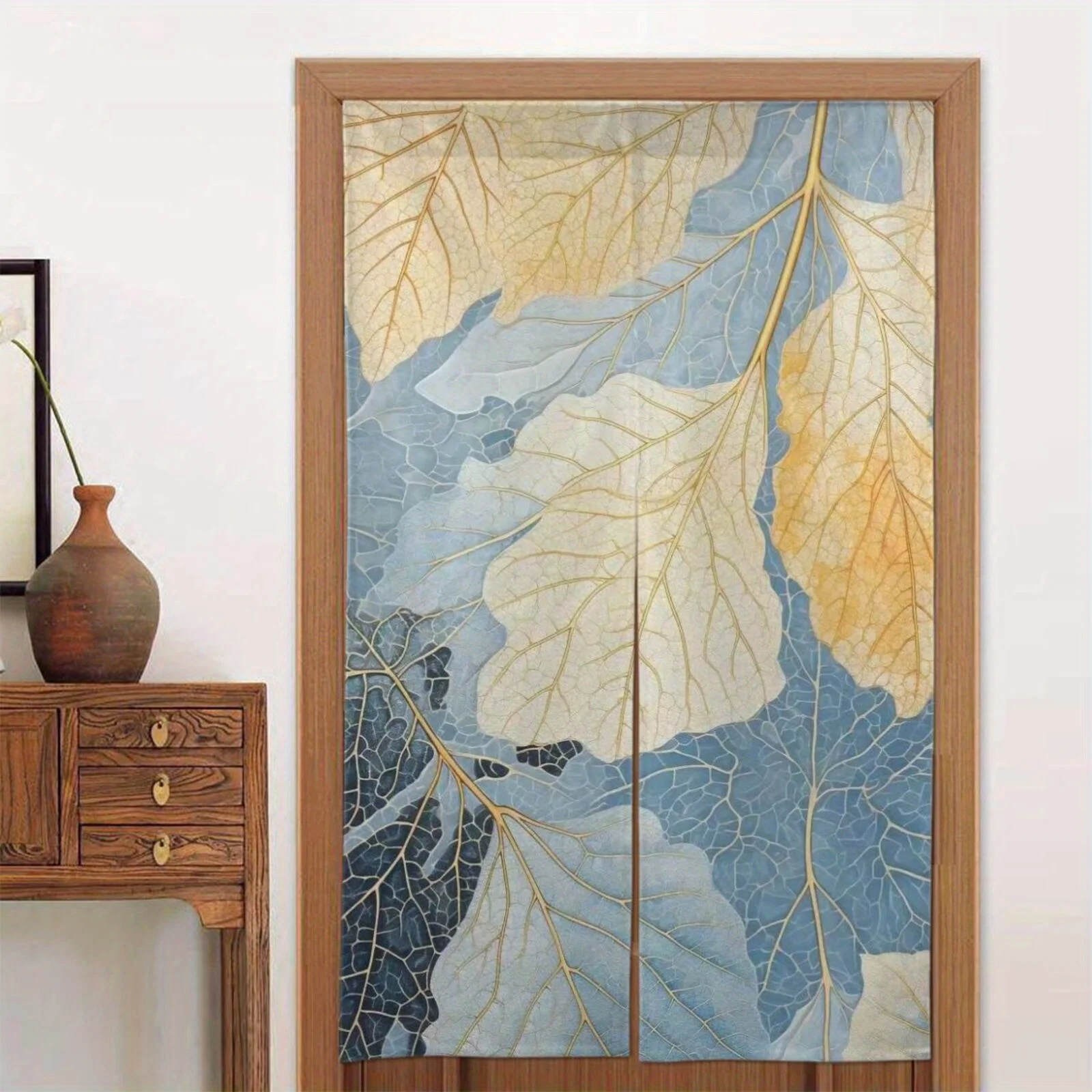 

1 шт. дверная занавеска с принтом листьев, полиэфирная ткань, можно стирать в машине, подходит для украшения ресторана и кухни