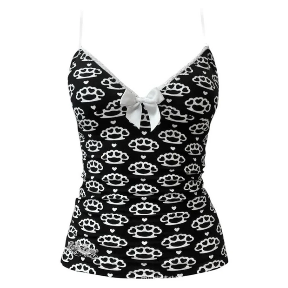 

Harajuku Zebra Pattern Y2K Design Tank Top Women's Street Wear Retro Casual High Street Cute Sweet Kawaii Top Summer New Style