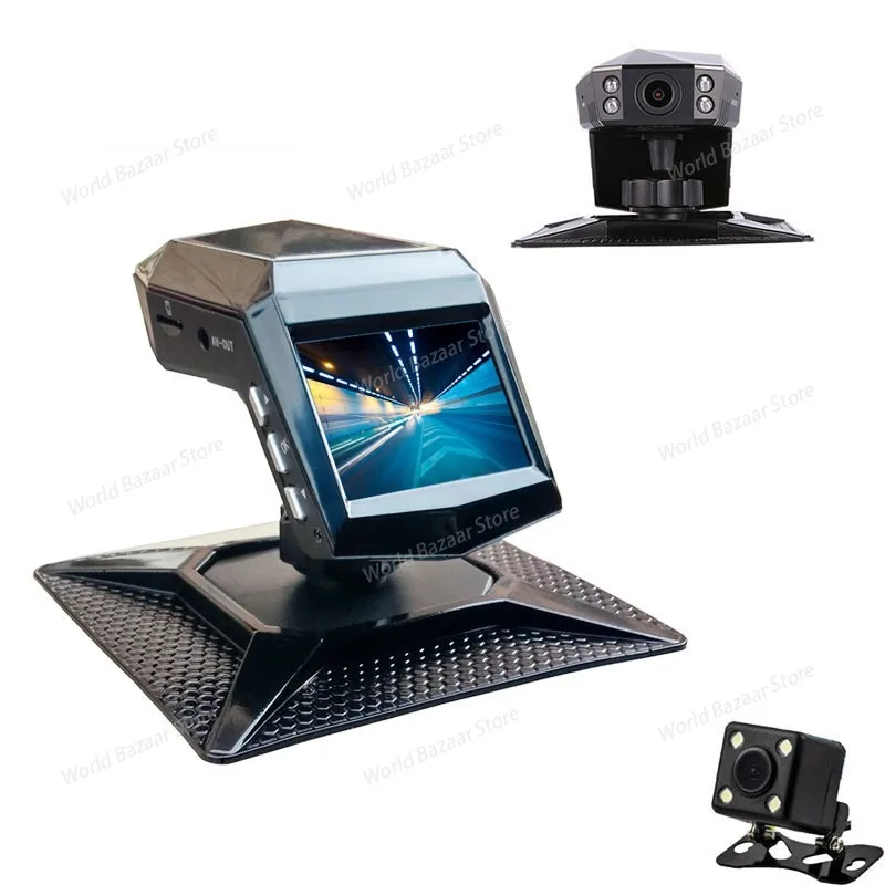 

Dashboard-mounted dash cam without installation,ultra-high definition night vision,front and rear dual recording reversing image
