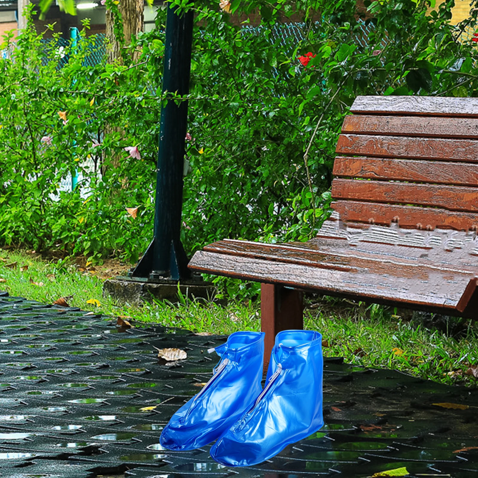 

Xxl 44 45 Blue Reusable Rain Boot Overshoes Waterproof Shoe Protector Durable Lightweight Easy Carry For Men Women Kids