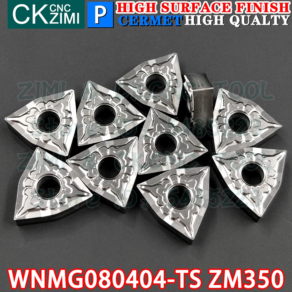 WNMG080404-TS ZM350 WNMG 080404 TS Sisipan Karbida Cermet Turning Sisipan Alat CNC Finish Alat Bubut Logam WNMG 0804 untuk Baja