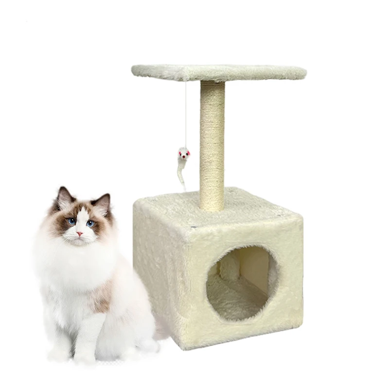 

YXT Pet Supplies Natural Sisal Cat Climbing Frame Square Flannel Cat Nest Home Decorations