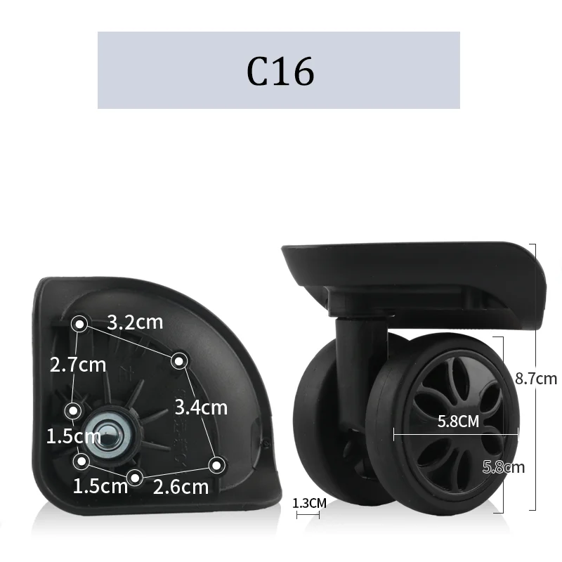 Suitable For Shengyuan C16 Universal Wheel Trolley Case Wheel Replacement Luggage Pulley Sliding Casters wear-resistant Repair