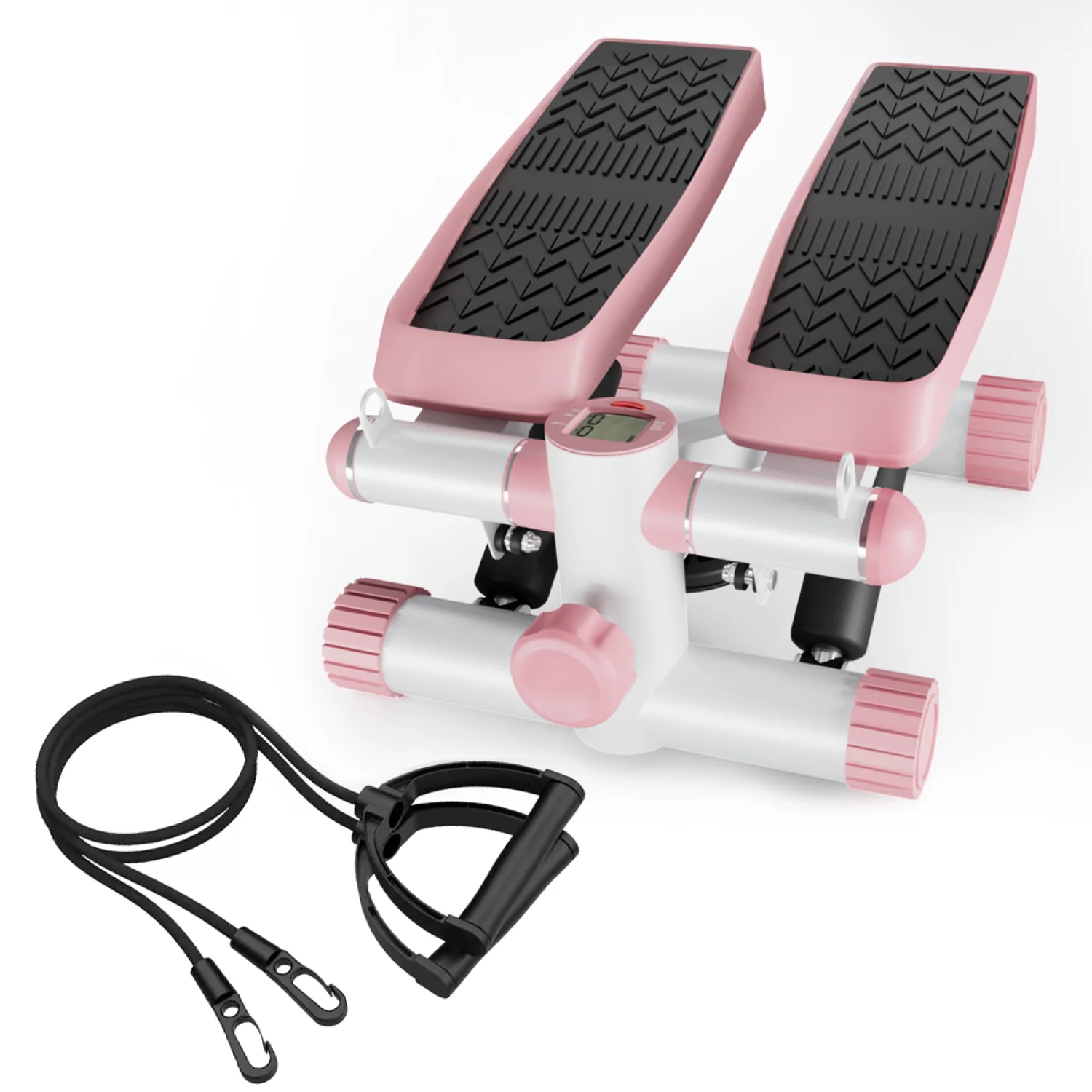 Steppers for Exercise, Stair Stepper with Resistance Bands, Mini Stepper with 330LBS Loading Capacity, Hydraulic Fitness Stepper