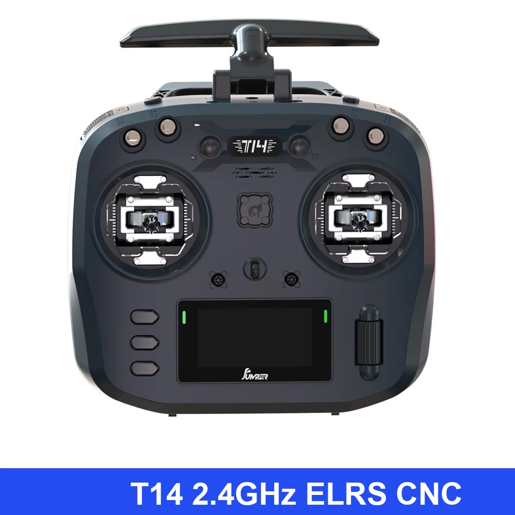 ジャンパー T14 2.4Ghz/915Mhz 1W ELRS リモートコントロール CNC ホールセンサージンバル 双方向折りたたみ式アンテナ OLED ディスプレイ RC ドローン