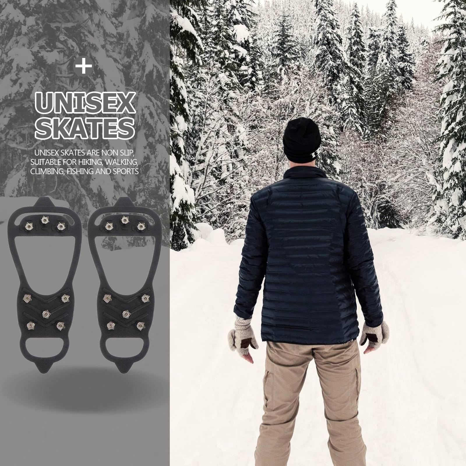 

2 Pairs Shoe Cover Non-slip Crampon Covers Ice Snow Traction Cleats Crampons The Shoes Grippers Grips and