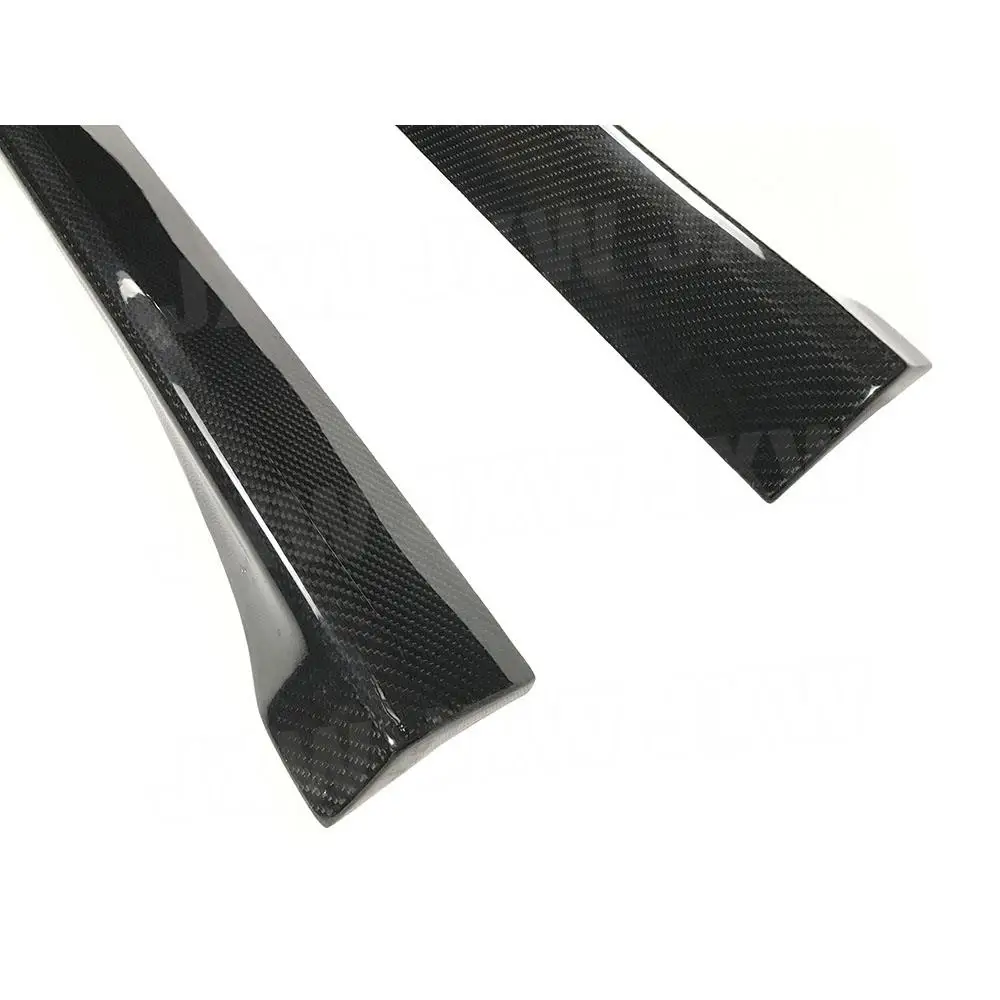 JXWANCF 2 PCS Side Skirt Apron Serat Karbon Kering Untuk Porsche Panamera 971 2017 2018 2019 Pelindung Bumper Pintu Mobil