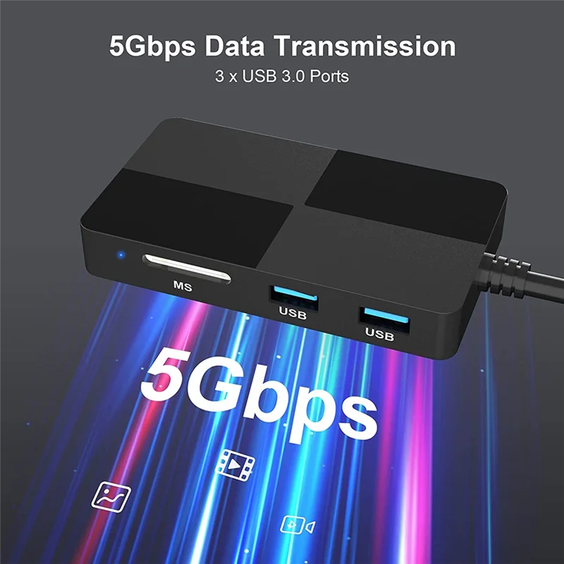 Концентратор USB C VO-8-в-1, USB-адаптер для чтения карт памяти SD CF/SD/TF/XD/MS, для ноутбука Micro-SD Micro-SDXC SDHC