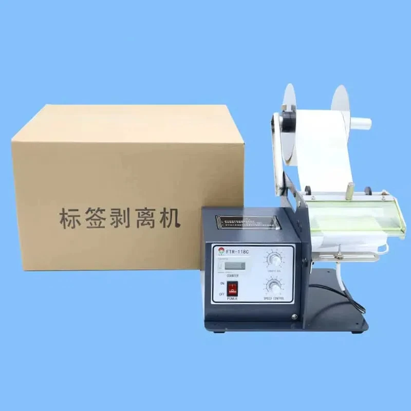 FTR-118C Automatic Self-Adhesive Label Stripping Machine, Transparent Optical Fiber Label Separator