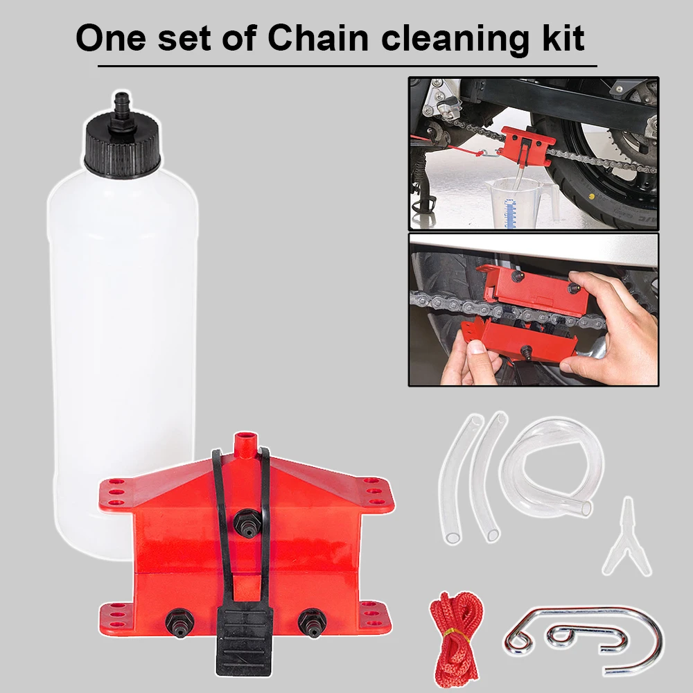 Motorcycle Chain Cleaning Machine Kit for Yamaha R7 R1 Tools for Ducati Panigale V2 for Honda Africa Twin 1100 for Kawasaki Ktm