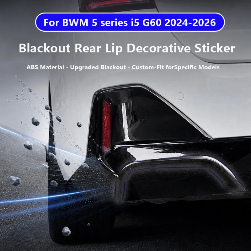 Bright black For BMW 5 Series i5 G60 2024-2026 ABS material Car Tail Throat Exhaust Muffler Pipe Cover Car Exterior Accessories
