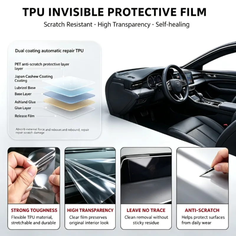 For Toyota Corolla Cross 2026 2027 TPU hift Transparent Sticker Anti-scratch Car Interior Protection Film Dashboard Screen Gear